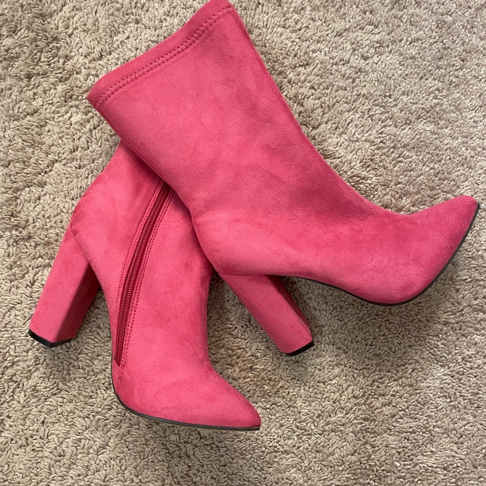 Hot pink booties